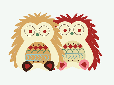 hedgehogs animation christmas cute design flat icon illustraion illustration illustrator minimal