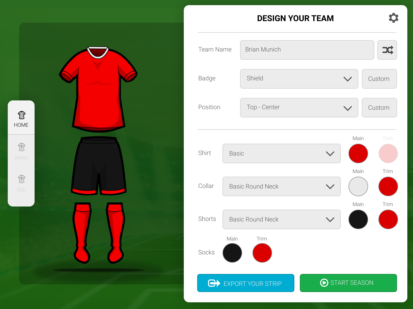 soccer uniform builder