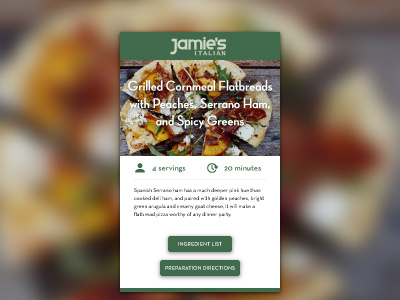 Day 009 - Recipe card dailyuielement food jamie recipe servings