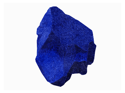 Blue Rock abstract color design gems illustration modern print rock