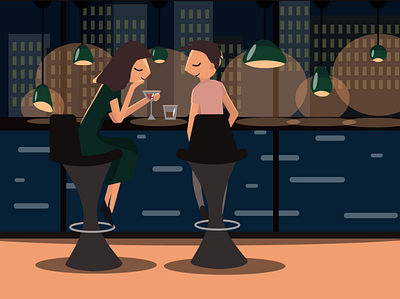 the bar design flat illustration minimal vector