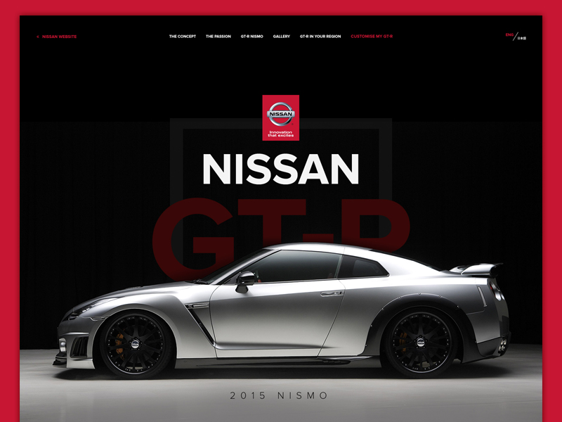Nissan GT-R cars dashboard design homepage nissan photoshop typography ui web design website