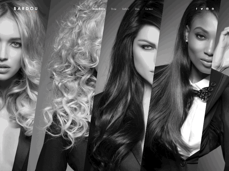 Blowdry Bar Responsive Website color dark dashboard fashion luxury model photoshop responsive slider ui website