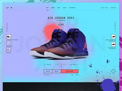 Colour Fun :) blue colour e commerce ecommerce nike photoshop pink shop trainers ui web design website