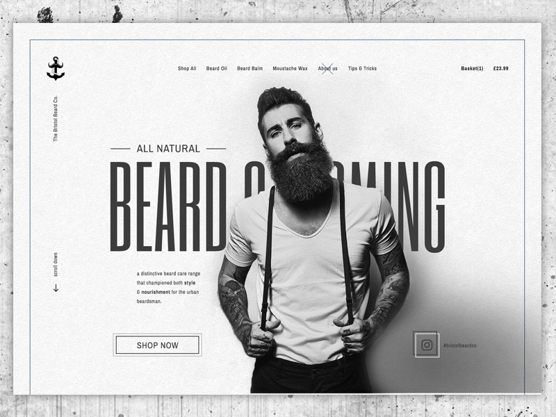 Beard Grooming Concept web design e-commerce concept grey ecommerce black photoshop ui beard website