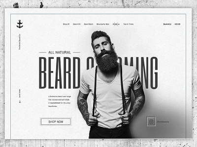 Beard Grooming Concept beard black concept e commerce ecommerce grey photoshop ui web design website