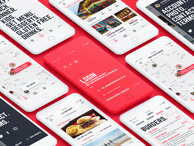 Frankie & Benny's iOS App app food ios mobile red restaurant sketch ui ux