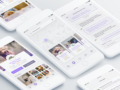 Pet Care iOS App Concept app app design clean concept pet photoshop purple sketch ui ui design