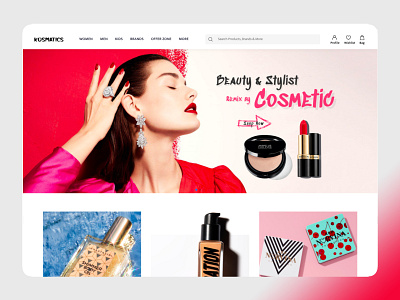 Kosmatics Beauty Homepage app branding cosmetics design homepage illustration kosmatics ui ux web web design website