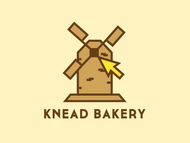Knead Bakery animated logo after effects animated logo animation bakery logo online wind windmill