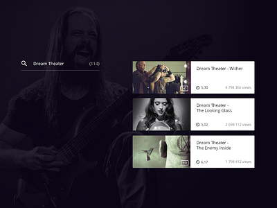 Music search app concept dream theater interface john petrucci music oculus samsung vr ui ux