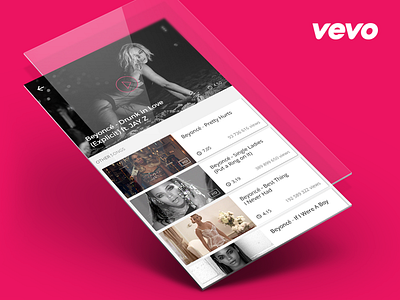 Vevo app concept app beyonce interface music player ui ux vevo