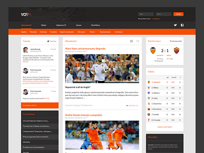 Valencia CF site barcelona football interface negredo rwd ui ux valencia webiste www