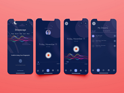 Dreamscape Mobile App app design graphic design illustration ui ux vector