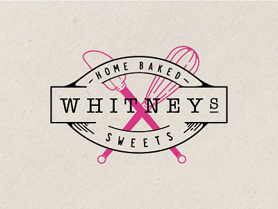 Whitney's Home Baked Sweets bakery identity logo typography