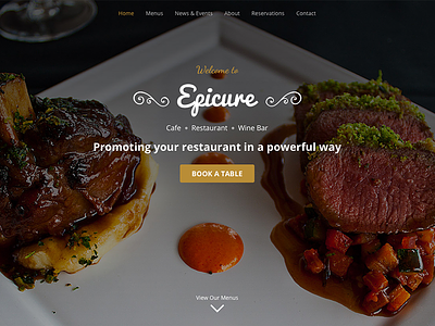 Epicure – Bootstrap Template for High-end Restaurants