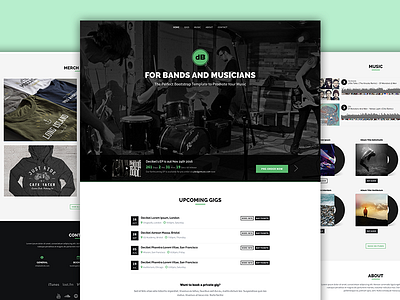 Decibel - Bootstrap Template for Bands and Musicians bootstrap css html5 landing page music theme website template