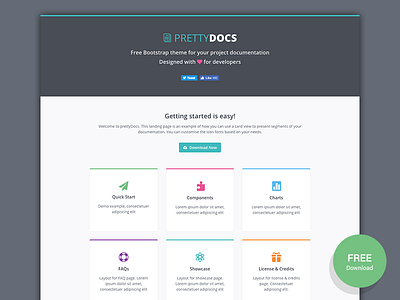 PrettyDocs - Free Bootstrap 4 Theme for Developers and Startups