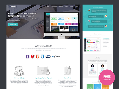 Appkit Landing - Free Bootstrap Landing Page for Startups