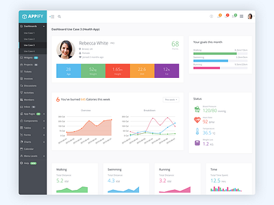Appify Theme Dashboard 3 admin template app dashboard app design bootstrap bootstrap 4 bootstrap theme css dashboard dashboard design health and fitness health app html5 startup theme website template