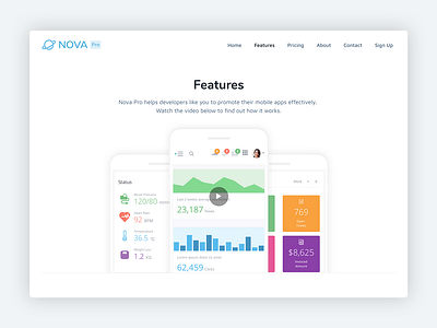 Nova Pro – Bootstrap Theme for Mobile App Startups