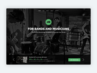 Decibel - Bootstrap 4 Template for Bands/Musicians band bootstrap bootstrap 4 bootstrap template bootstrap theme css html html5 landing page marketing music musician responsive theme website template