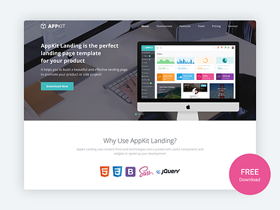 Appkit Landing - Free Bootstrap 4 Landing Page for Startups bootstrap bootstrap 4 bootstrap template bootstrap theme css developer free html html5 landing page marketing product responsive startup template theme website template