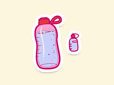 Care for a Mini? bright color combinations etsy hydration icons illustrated stickers nalgene responsive icon water water bottle waterbottle
