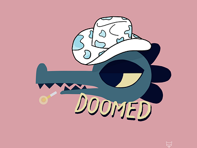Doomed - Sticker digital art graphic design hat illustration night in the woods sticker videogame