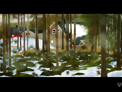 Snowy Forest - Concept Art concept art digital art forest illustration