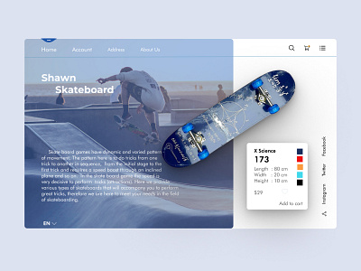 Web Design Shawn Skateboard app branding design flat illustration ui ux web website