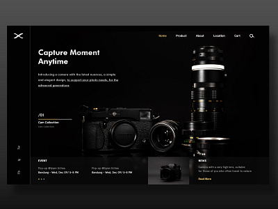 Web Design concept for a fujifilm design typography ui ux web website