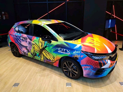 Honda City Hatch Art Competition 2021 abstract aerosol automodification automotive competition design digimods digital geometric graffiti graphic design honda illustration modification paint painting pixelazord spray