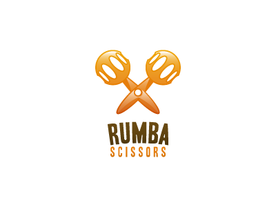 Rumba Scissors brand brown cut dance graphic design logo music orange rithm rumba scissors sound