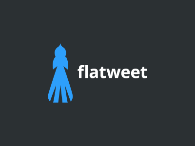flatweet above bird blue brand clean flat logo minimal social tweet twit vector