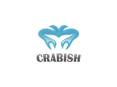 Crabish brand claw crab fish logo marine ocean sea seafood tale water whale