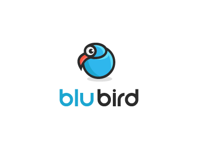 blu bird bird blue circle fun graphic illustration logo mascot round