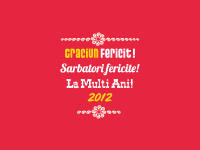 Merry X-Mas 2012 christmas fuchsia happy holidays happy new year romania romanian language type typography white yellow