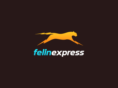 felinexpress app brand cat courier express fast feline logo mail net orange software speed web yellow