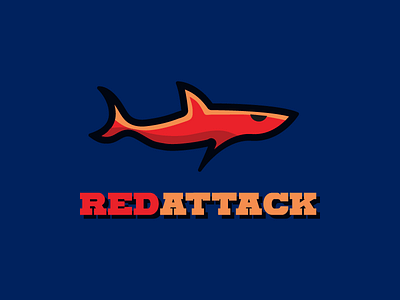 Red Attack agility attack logo modern red sea shape shark water
