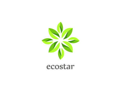 ecostar ecological environment nature plant green energy eco leaf leaves circle logo brand graphic mark industrial organic spring wind ecology petal flower beautiful tree blow blossom negative space graphic design natural symmetry