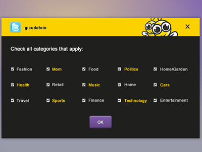 popup categories popup social twitter web