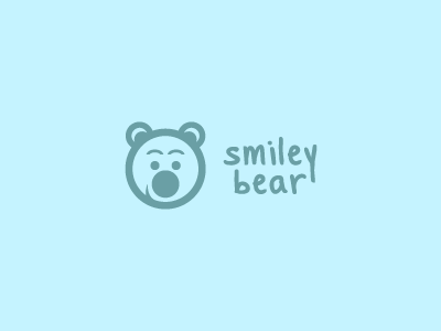 smiley bear light blue version