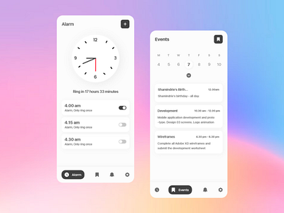 Conceptual Alarm & Task Management App