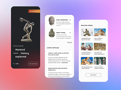 Virtual Museum App design latest technology ui ux vr