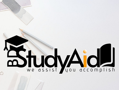 BDStudyAid logo 2021 aid assignment branding course creative education graphic design graphicssa logo online study video