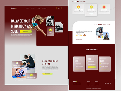 Design Exploration - Sehatin Landing Page design fitness header header page home page landing page sport ui yoga