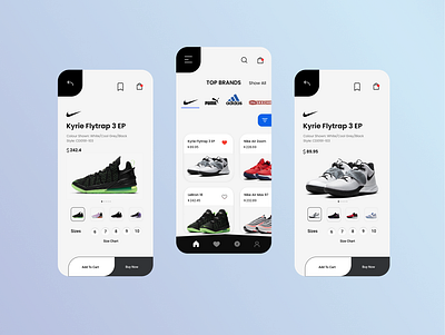 Shoe app mobile app design mockup nike puma shoes app ui design ux design