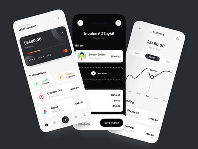 Expense tracker app concept design