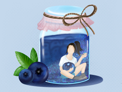 Blueberry jam art blueberry digitalart fruit girl graphics illustration jam procreate